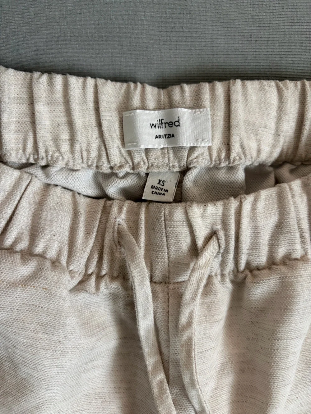 Aritizia Drawstring Linen Pants - Natural Ecru